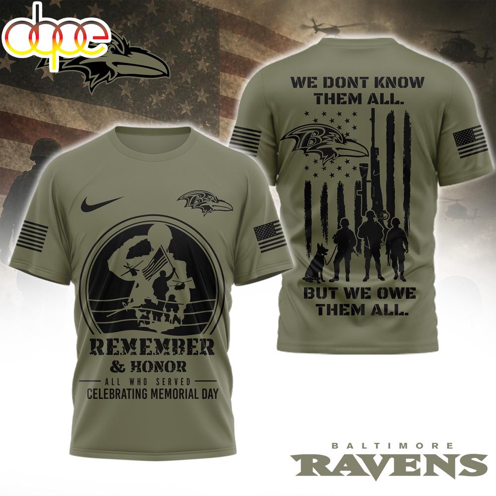 Baltimore Ravens NFL Celebrating Memorial Day 3D T-Shirt
