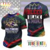 Baltimore Ravens NFL Juneteenth Freedom 3D T-Shirt