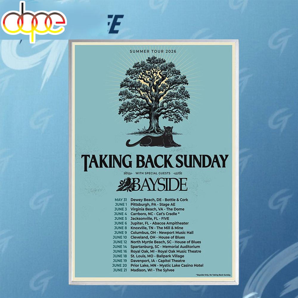 Bayside Taking Back Sunday 2026 Poster Canvas