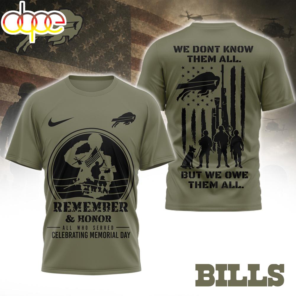Buffalo Bills NFL Celebrating Memorial Day 3D T-Shirt