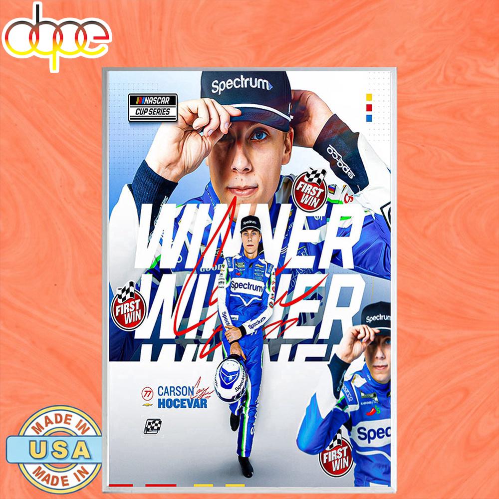 Carson Hocevar Champion 2026 Talladega Superspeedway Poster Canvas