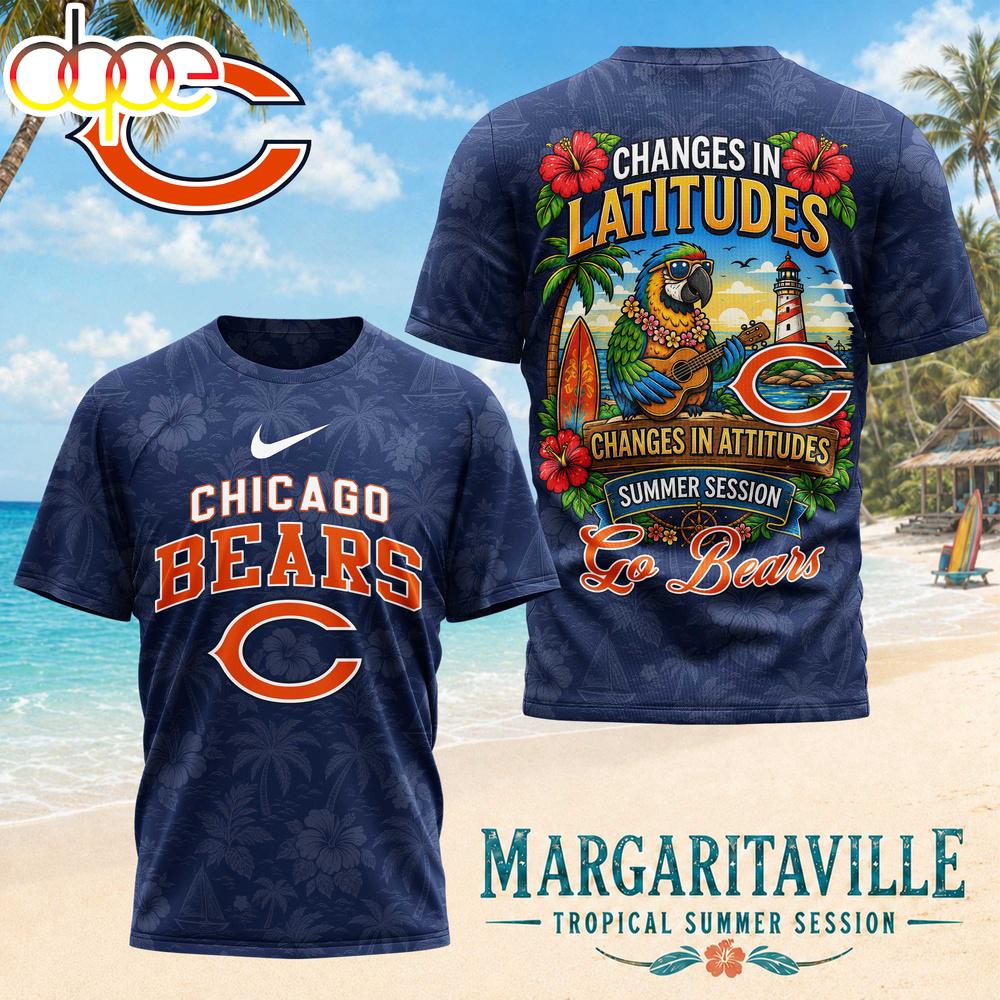Chicago Bears NFL Changes in Latitudes 3D T-Shirt
