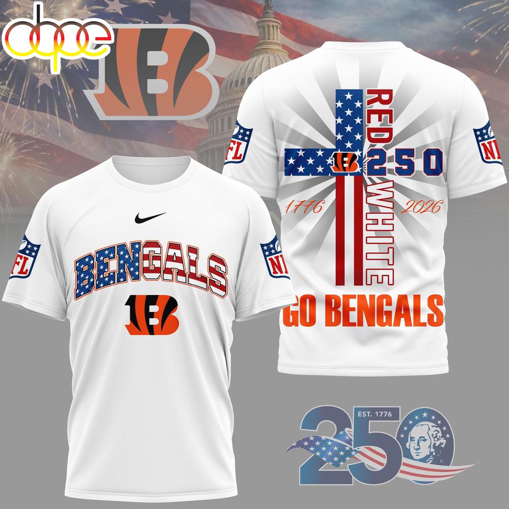 Cincinnati Bengals NFL America 250 3D T-Shirt