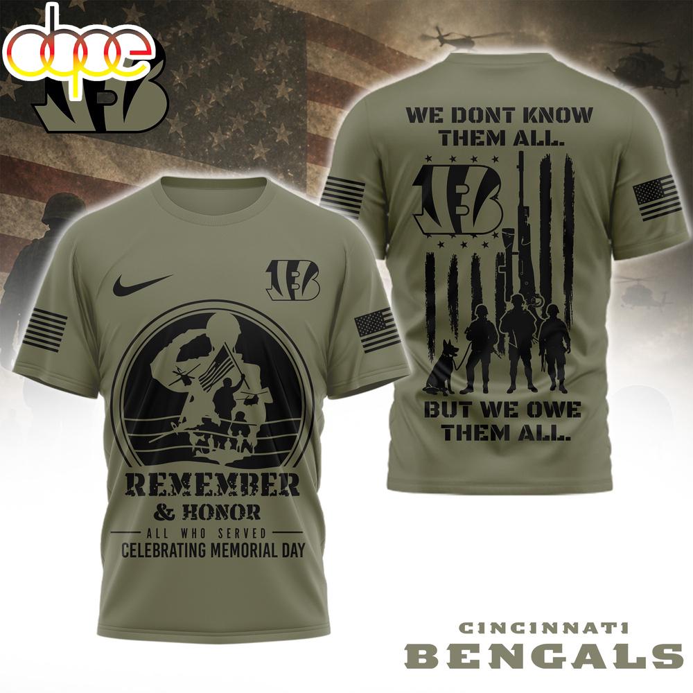 Cincinnati Bengals NFL Celebrating Memorial Day 3D T-Shirt