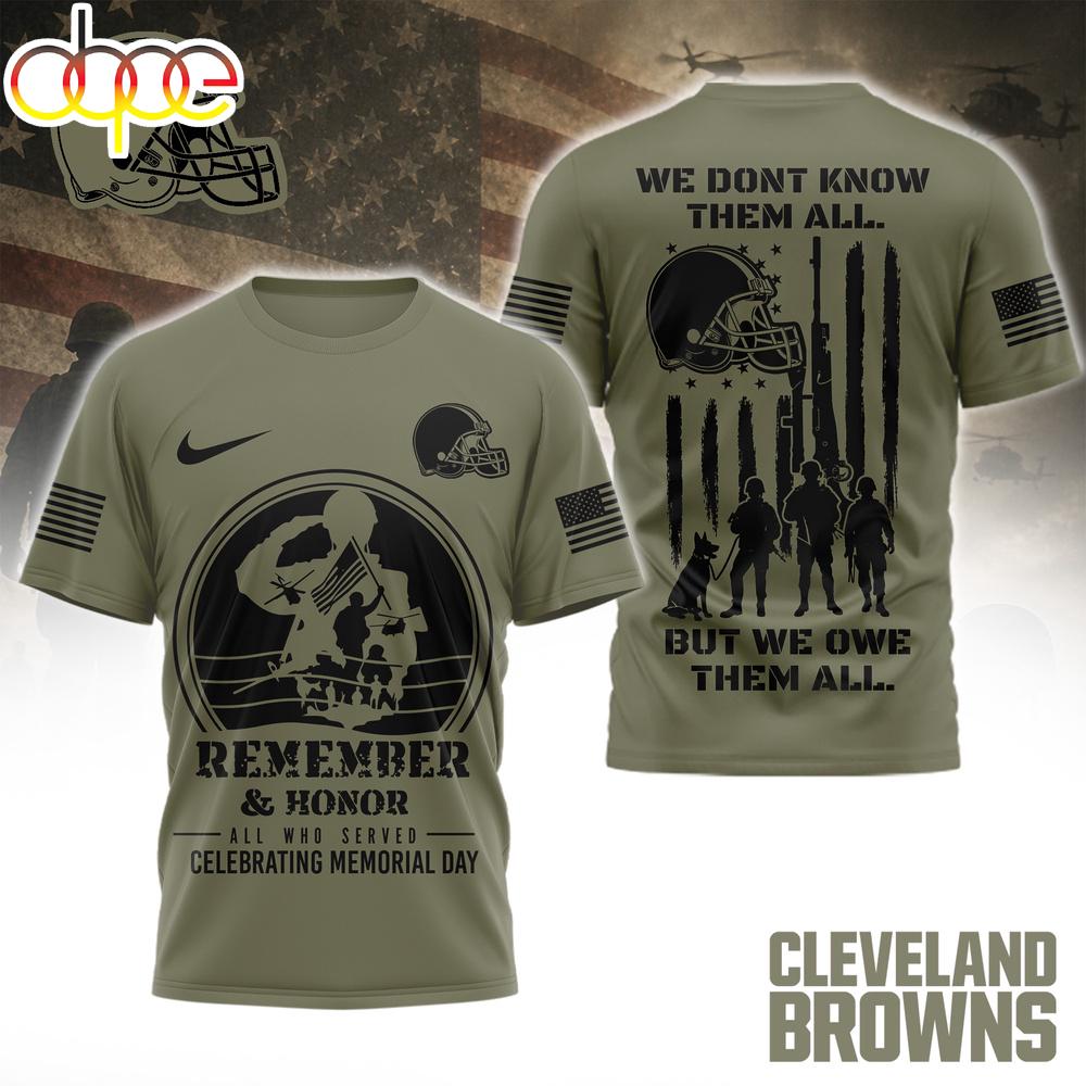 Cleveland Browns NFL Celebrating Memorial Day 3D T-Shirt