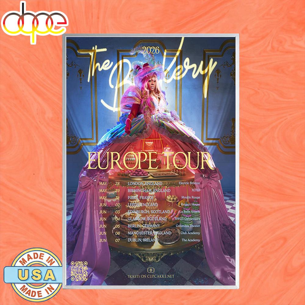 CupcakKe Europe Birthday Bash Tour 2026 Poster Canvas