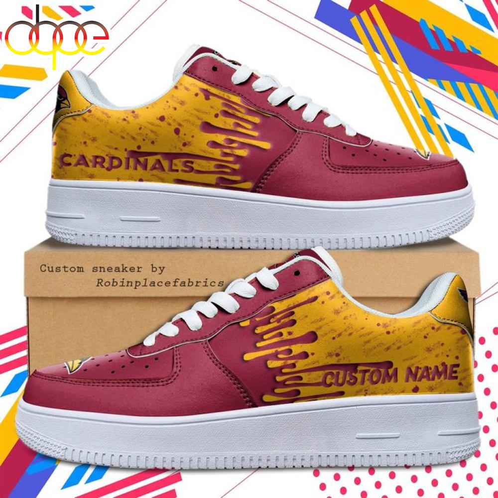 Custom Name Arizona Cardinals NFL Color Pattern Air Force 1 Shoes