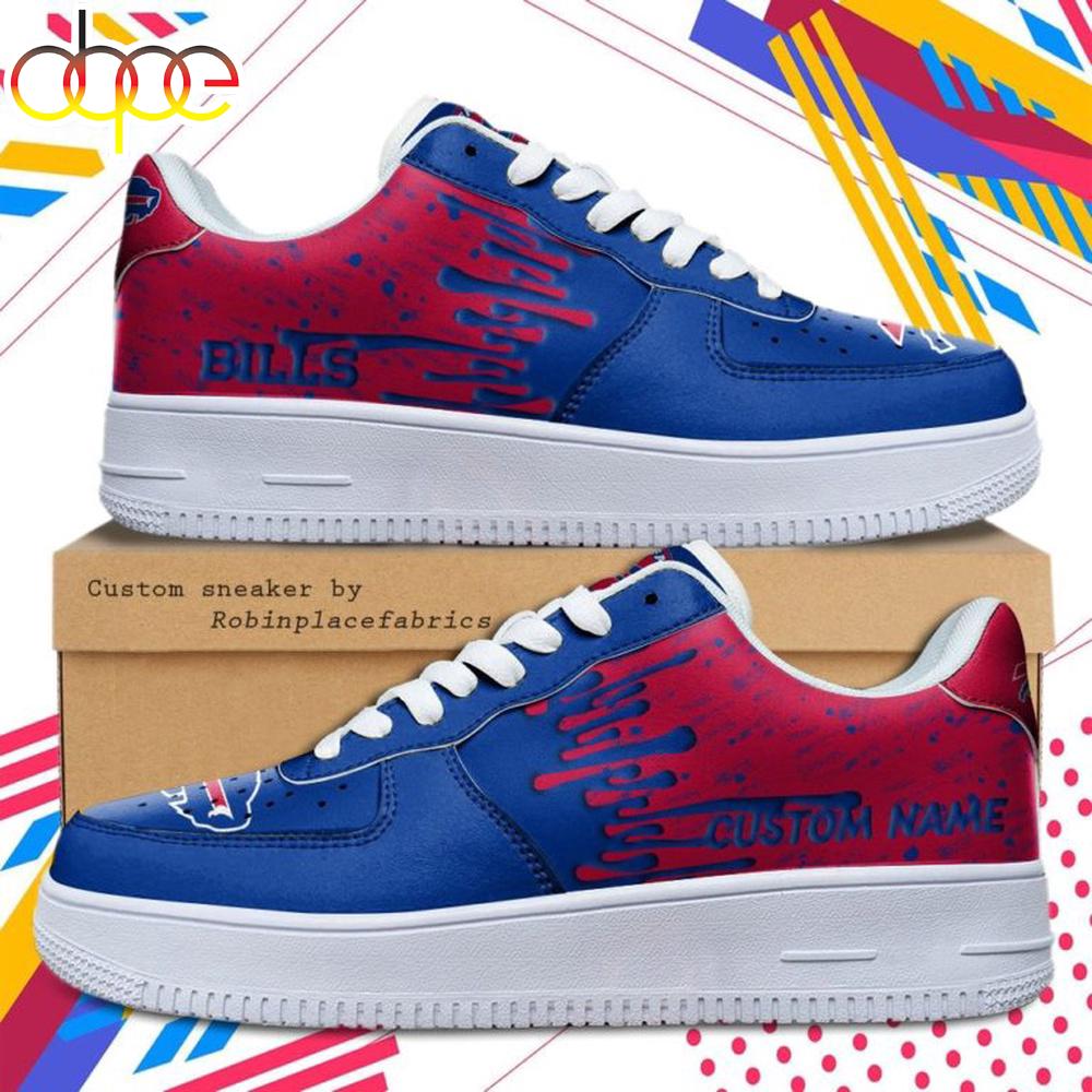 Custom Name Buffalo Bills NFL Color Pattern Air Force 1 Shoes