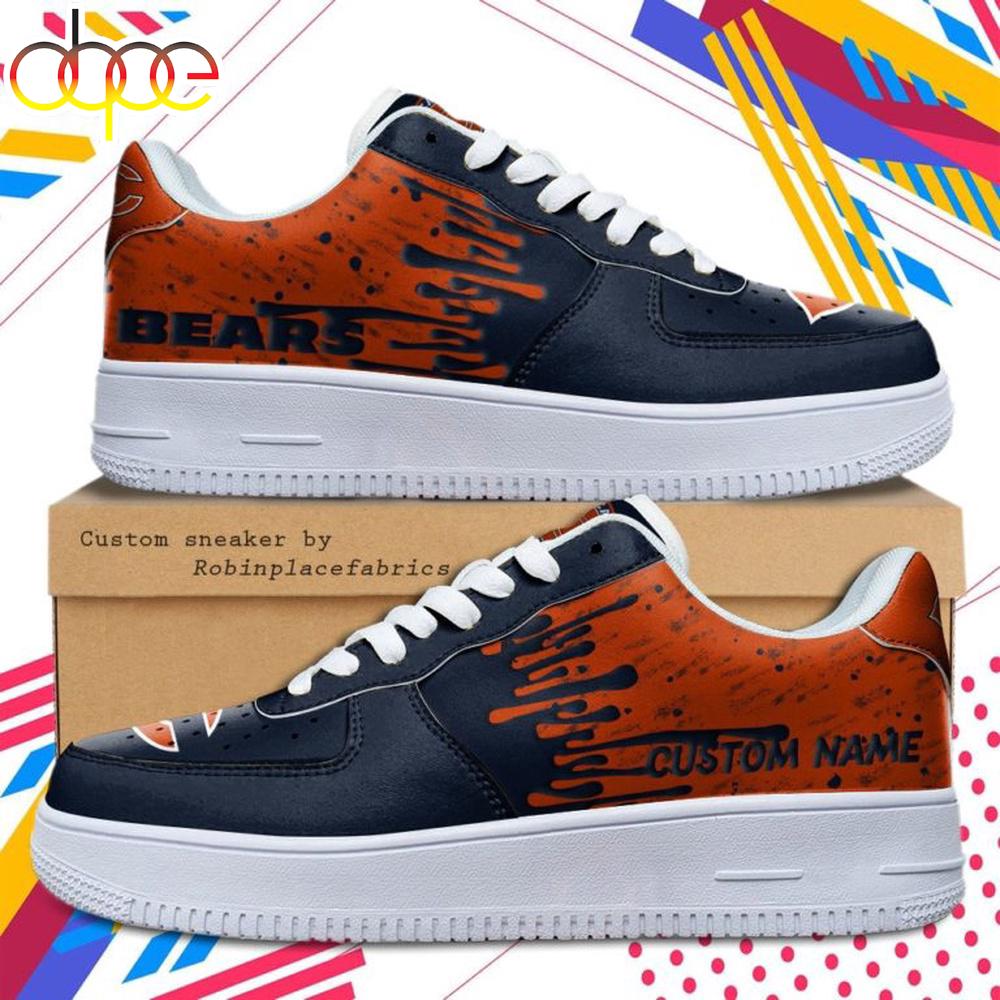 Custom Name Chicago Bears NFL Color Pattern Air Force 1 Shoes