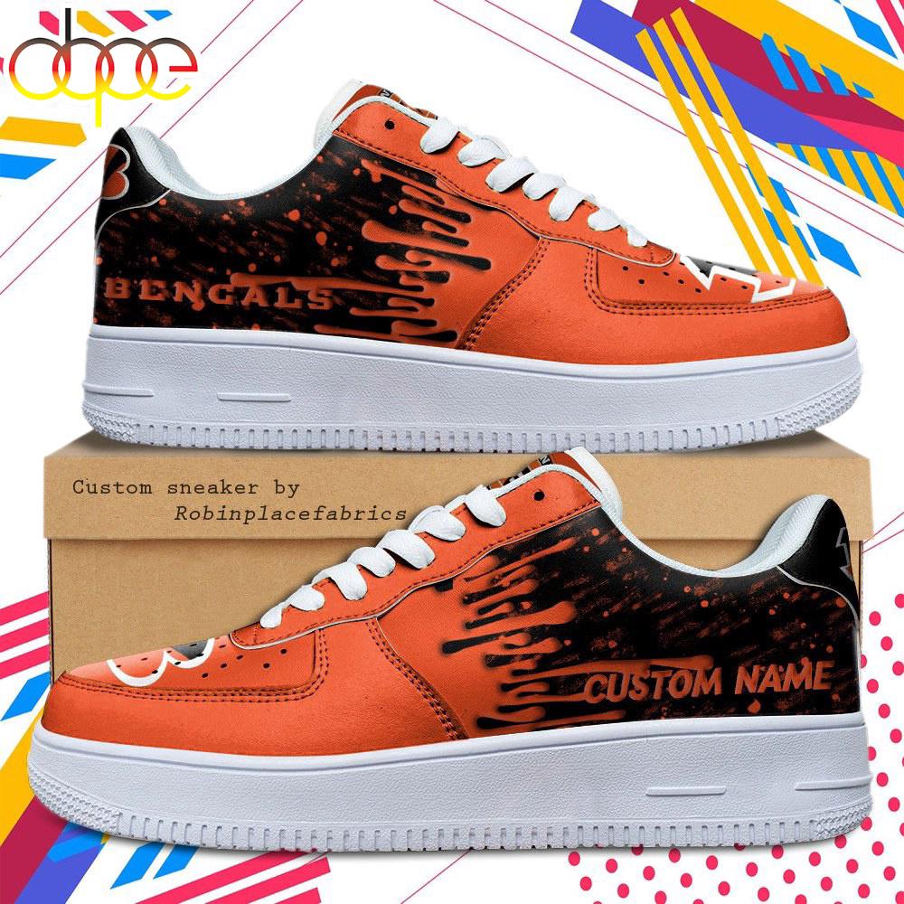 Custom Name Cincinnati Bengals NFL Color Pattern Air Force 1 Shoes