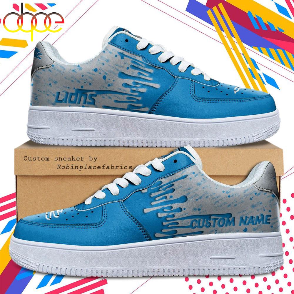 Custom Name Detroit Lions NFL Color Pattern Air Force 1 Shoes