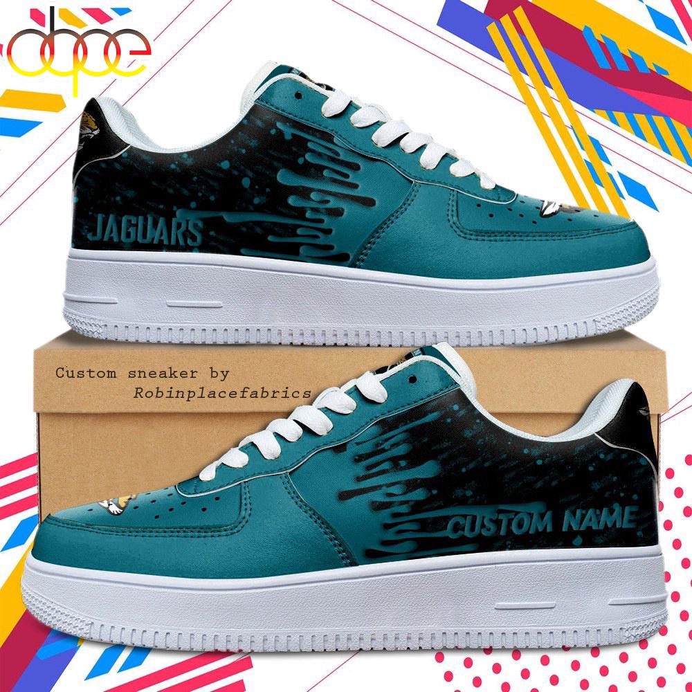 Custom Name Jacksonville Jaguars NFL Color Pattern Air Force 1 Shoes