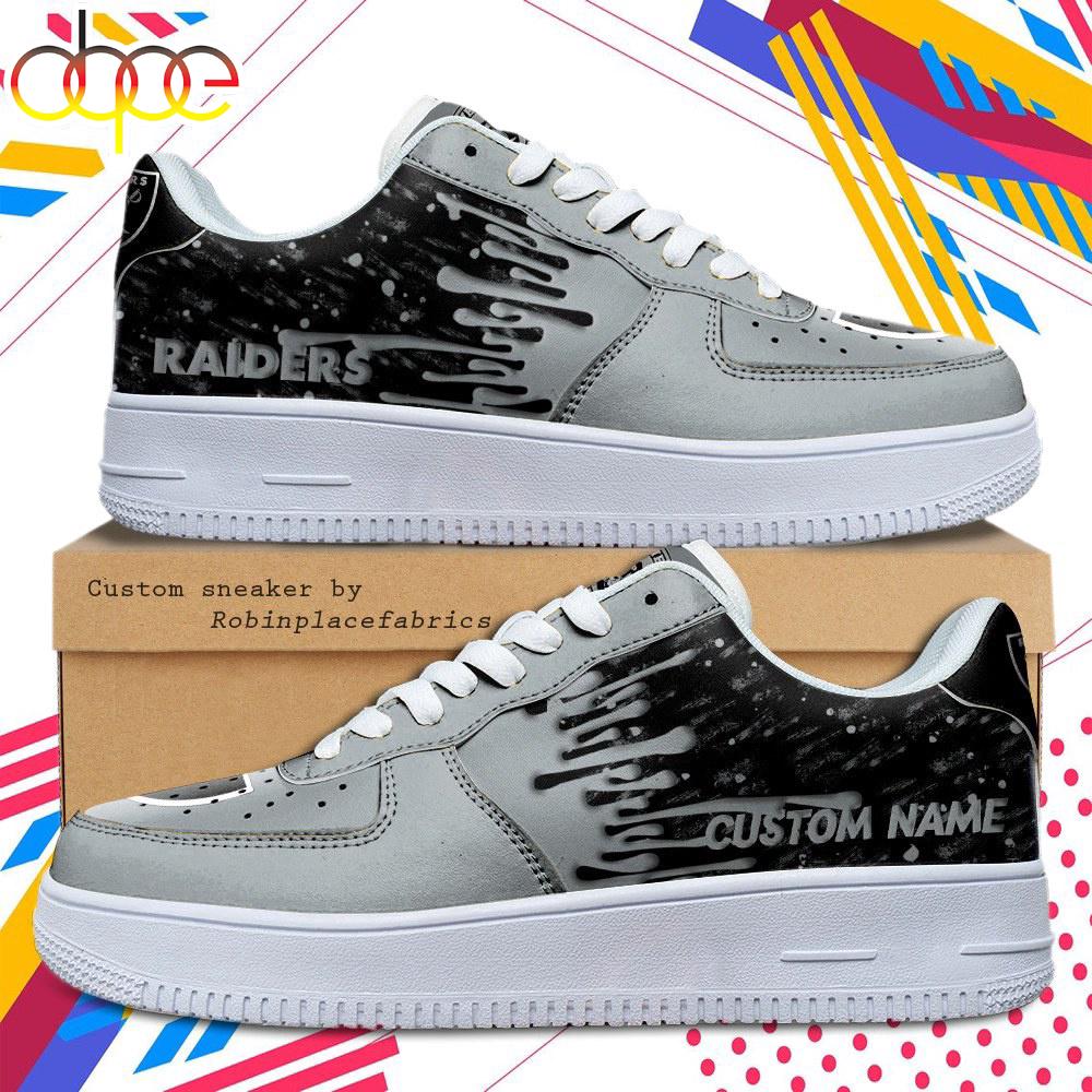 Custom Name Las Vegas Raiders NFL Color Pattern Air Force 1 Shoes