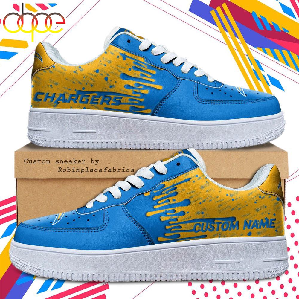 Custom Name Los Angeles Chargers NFL Color Pattern Air Force 1 Shoes