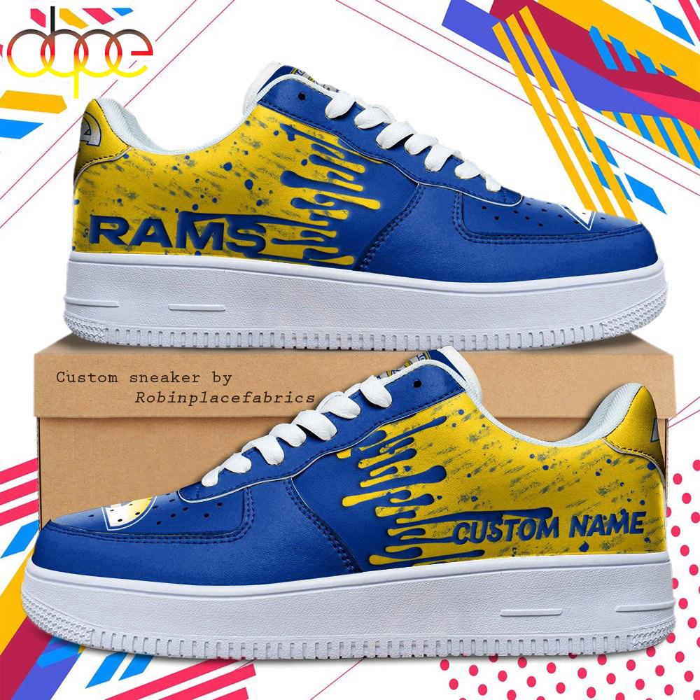 Custom Name Los Angeles Rams NFL Color Pattern Air Force 1 Shoes
