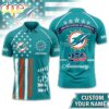 Custom Name Miami Dolphins NFL American Semiquincentennial Polo Shirt