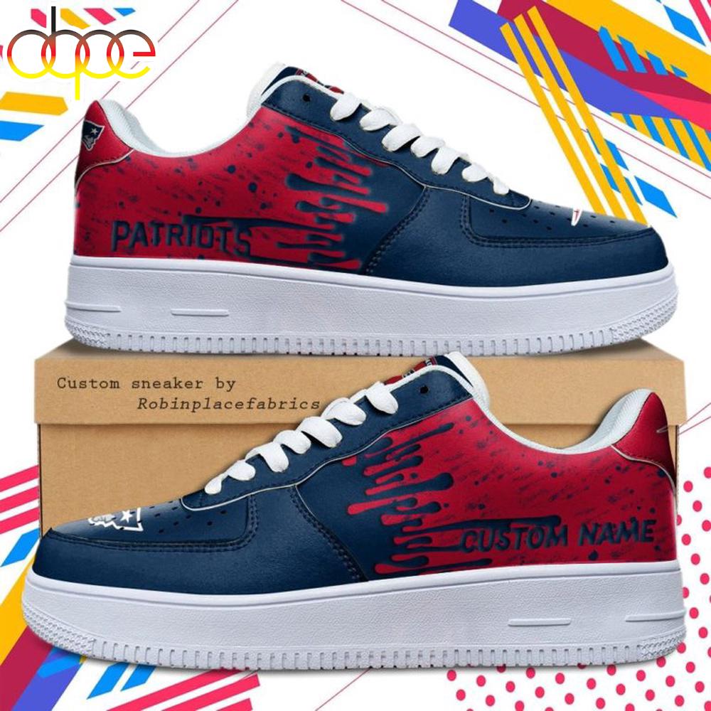 Custom Name New England Patriots NFL Color Pattern Air Force 1 Shoes