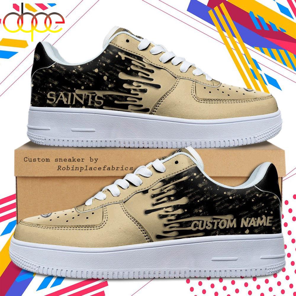 Custom Name New Orleans Saints NFL Color Pattern Air Force 1 Shoes