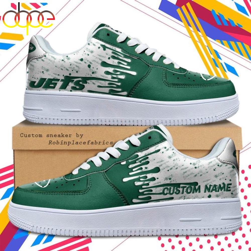 Custom Name New York Jets NFL Color Pattern Air Force 1 Shoes