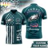 Custom Name Philadelphia Eagles NFL American Semiquincentennial Polo Shirt Custom Name Philadelphia Eagles NFL American Semiquincentennial Polo Shirt