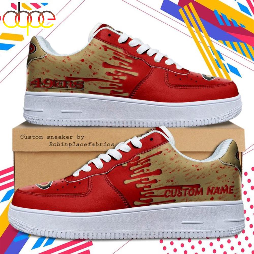 Custom Name San Francisco 49ers NFL Color Pattern Air Force 1 Shoes