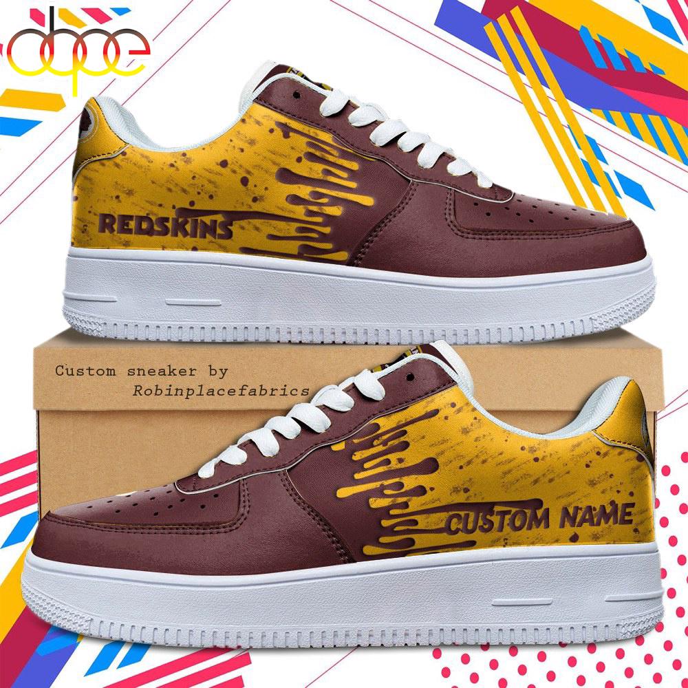 Custom Name Washington Redskins NFL Color Pattern Air Force 1 Shoes