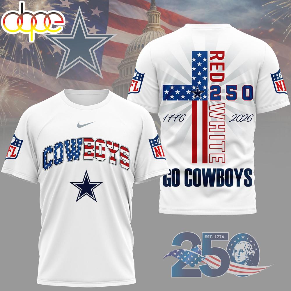 Dallas Cowboys NFL America 250 3D T-Shirt