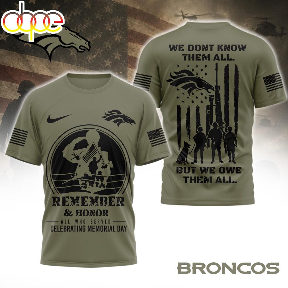 Denver Broncos NFL Celebrating Memorial Day 3D T-Shirt