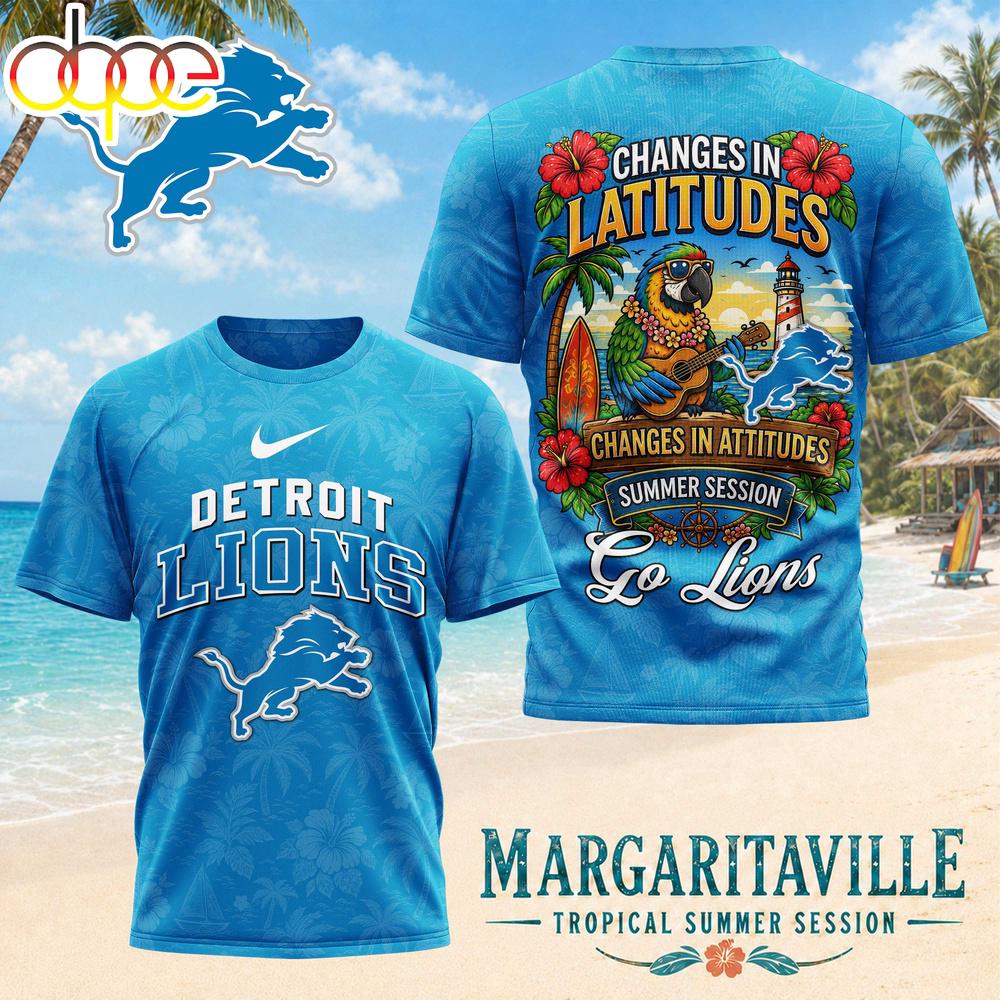 Detroit Lions NFL Changes in Latitudes 3D T-Shirt