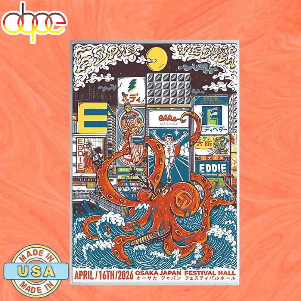 Eddie Vedder Apr 16 2026 Concert Festival Hall Osaka in Osaka Poster Canvas