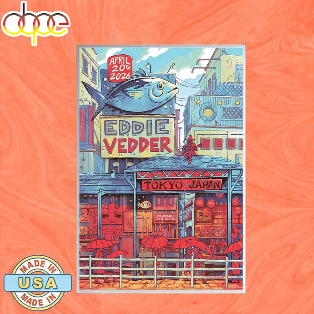 Eddie Vedder Tokyo Garden Theater in Tokyo Event Apr 20 2026 Poster Canvas