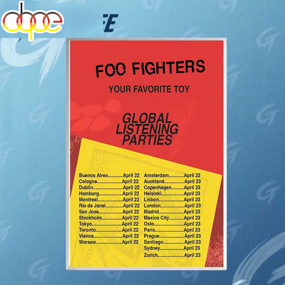 Foo Fighters Tour 2026 Poster Canvas
