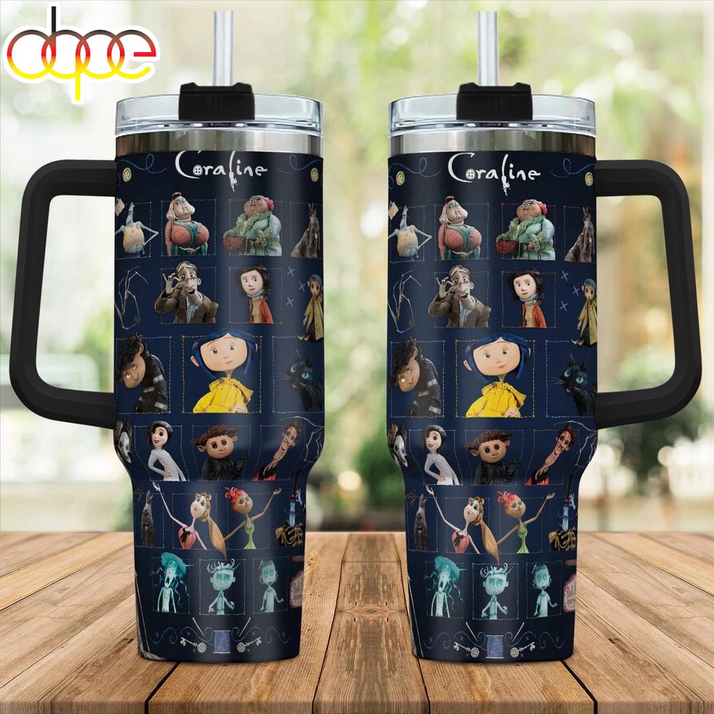 Hot Coraline Tumbler 40Oz With Handle