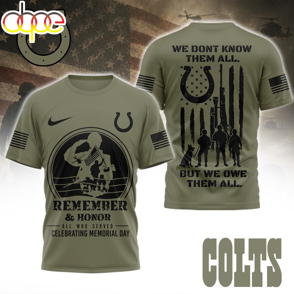 Indianapolis Colts NFL Celebrating Memorial Day 3D T-Shirt