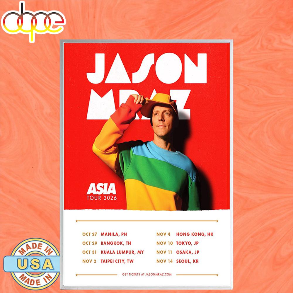 Jason Mraz Tour 2026 Poster Canvas