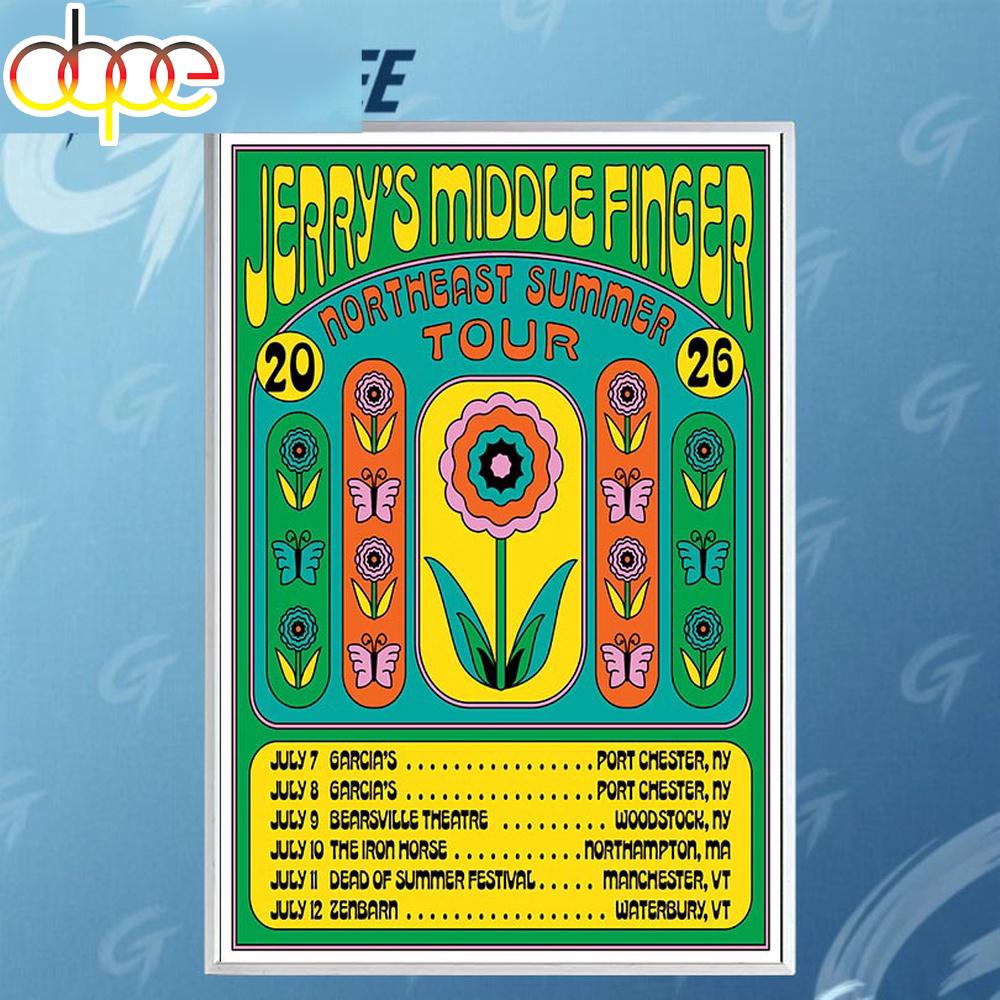 Jerrys Middle Finger Northeast Summer Tour 2026 Poster Canvas