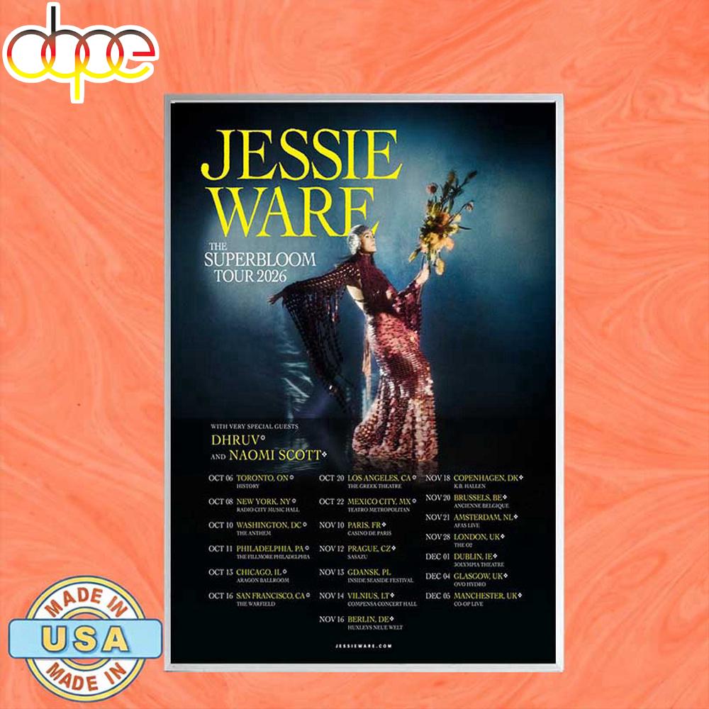 Jessie Ware Tour 2026 Poster Canvas