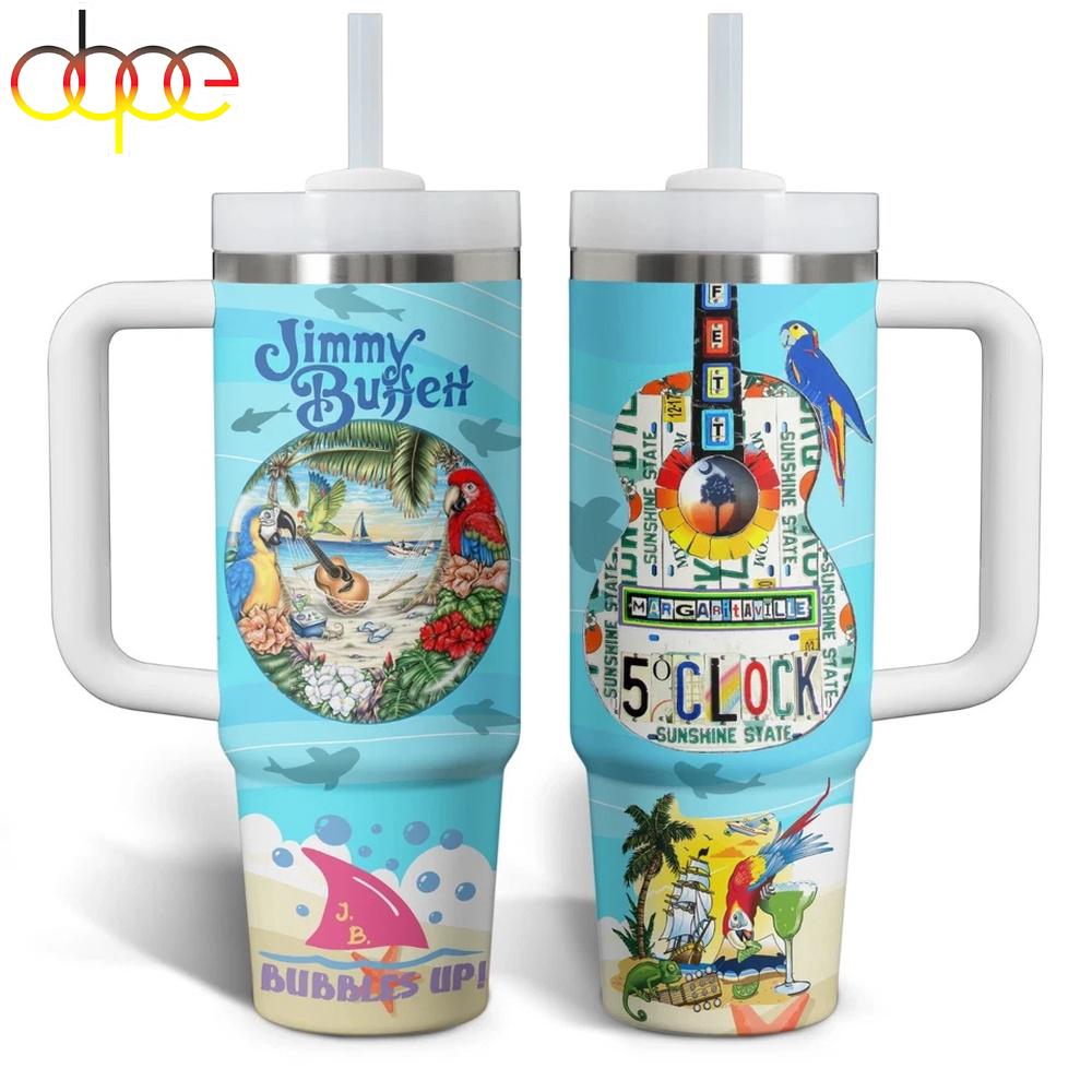 Jimmy Buffett Bubble Up Tumbler 40Oz With Handle
