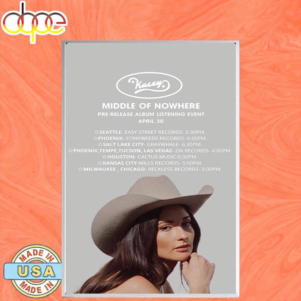 Kacey Musgraves Tour 2026 Middle of Nowhere Poster Canvas