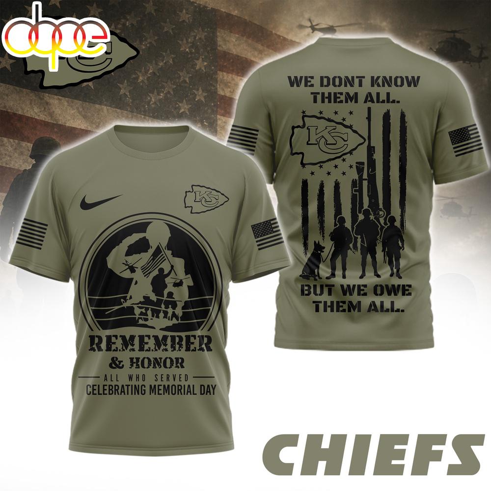 Kansas City Chiefs NFL Celebrating Memorial Day 3D T-Shirt