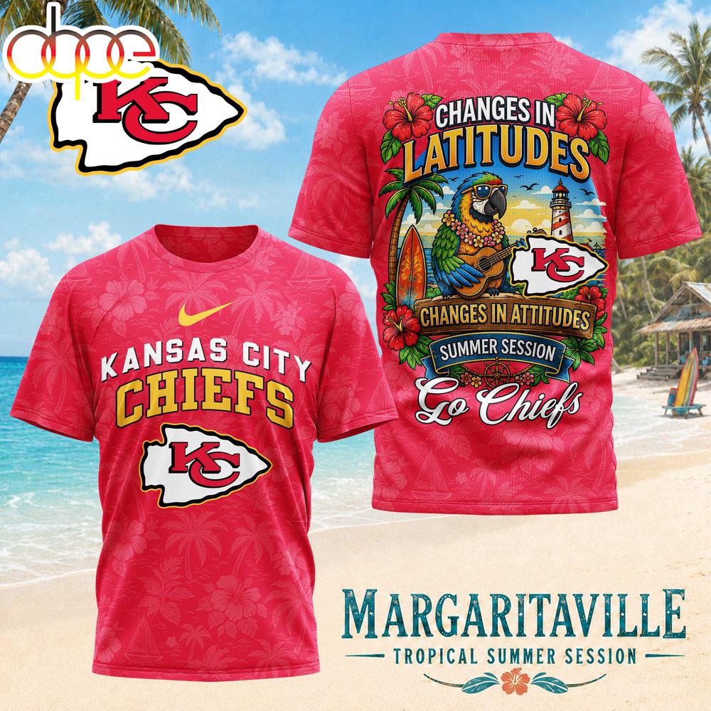 Kansas City Chiefs NFL Changes in Latitudes 3D T-Shirt