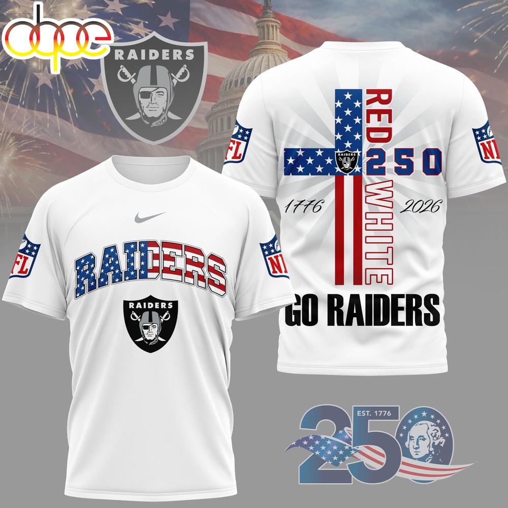 Las Vegas Raiders NFL America 250 3D T-Shirt