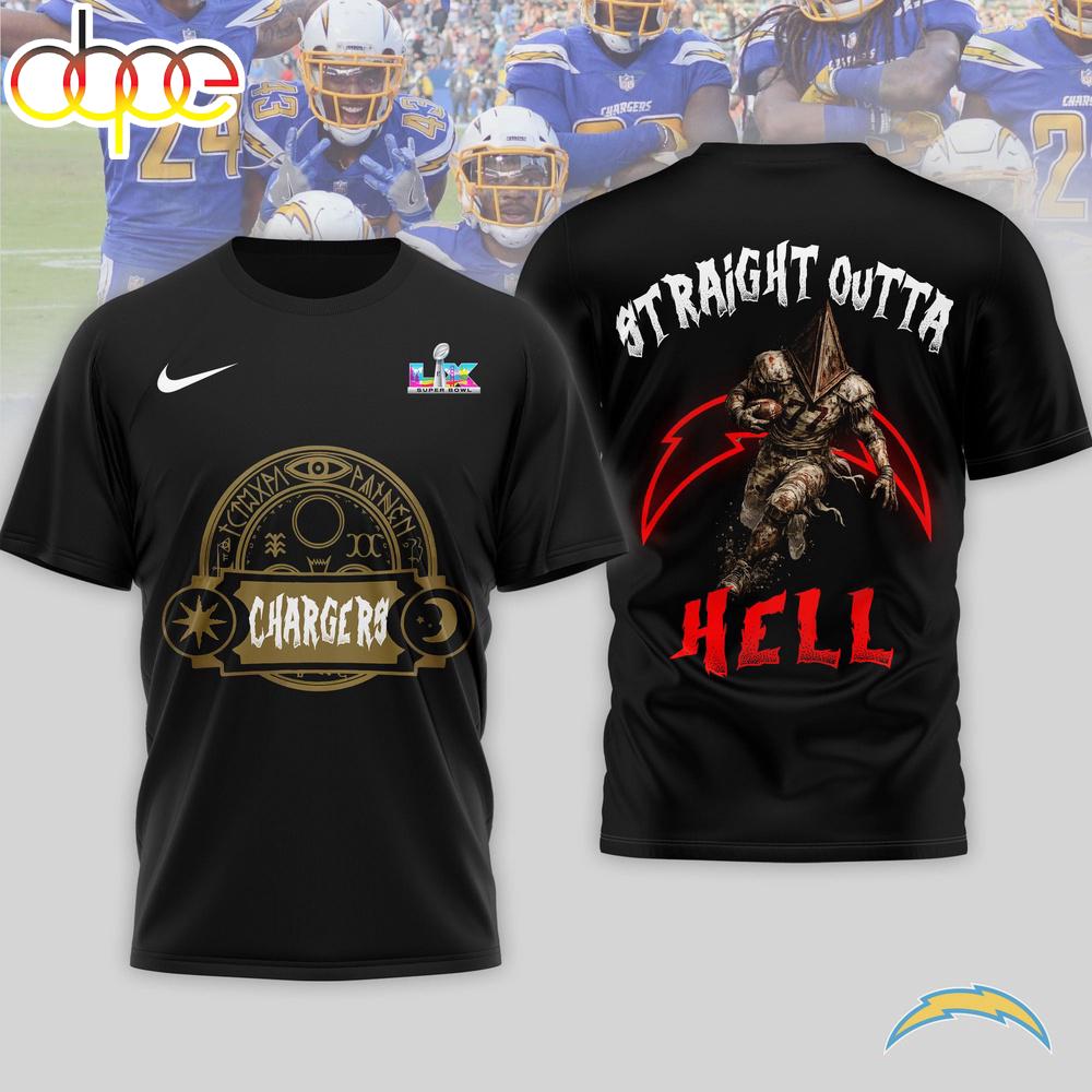 Los Angeles Chargers NFL 2026 Super Bowl x Silent Hill 3D T-Shirt