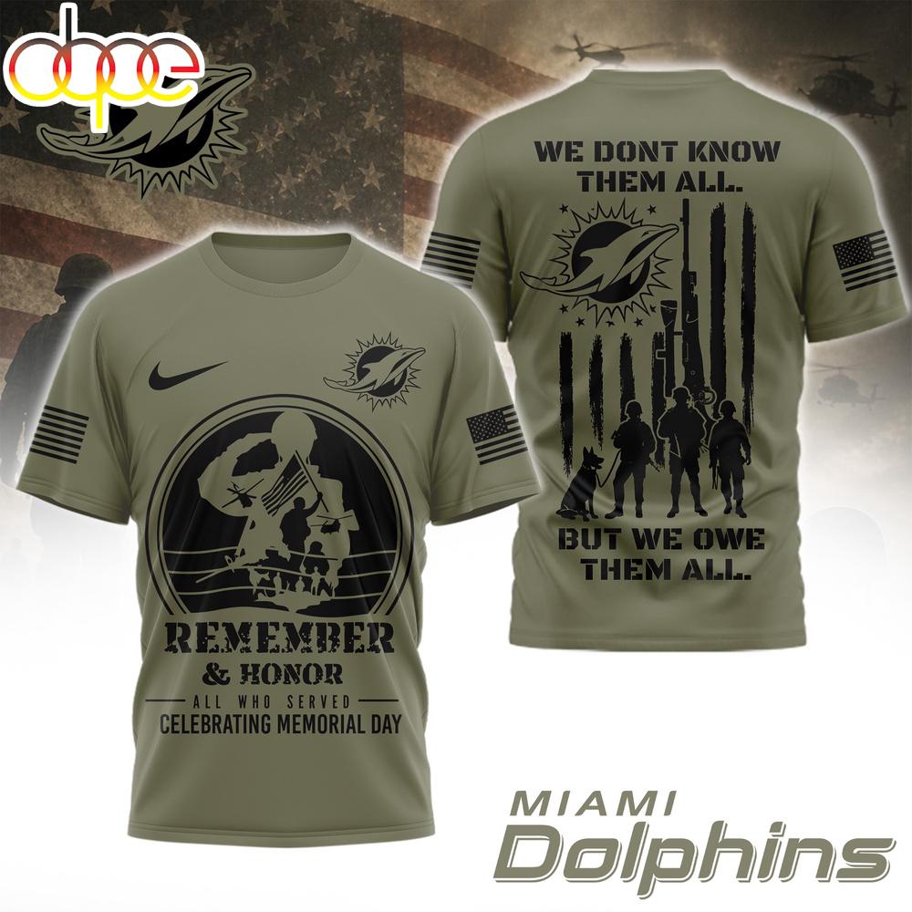 Miami Dolphins NFL Celebrating Memorial Day 3D T-Shirt