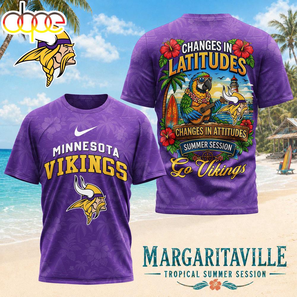 Minnesota Vikings NFL Changes in Latitudes 3D T-Shirt