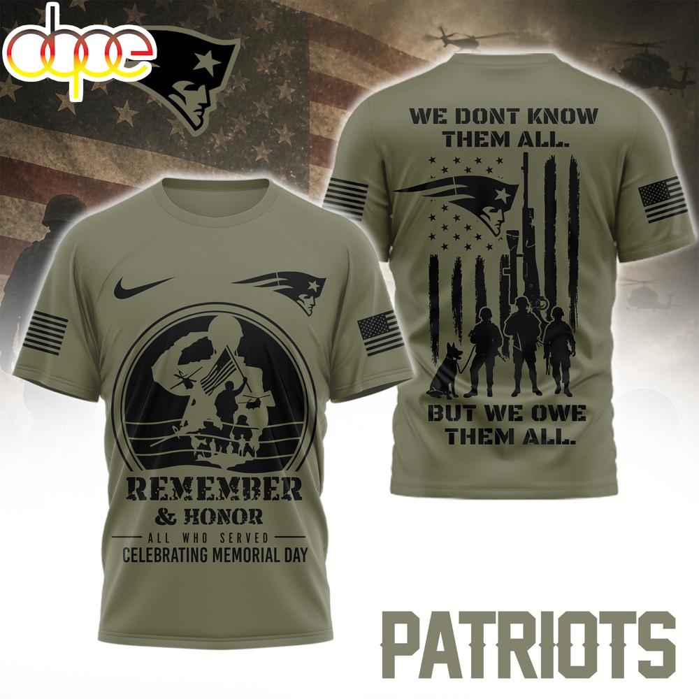 New England Patriots NFL Celebrating Memorial Day 3D T-Shirt