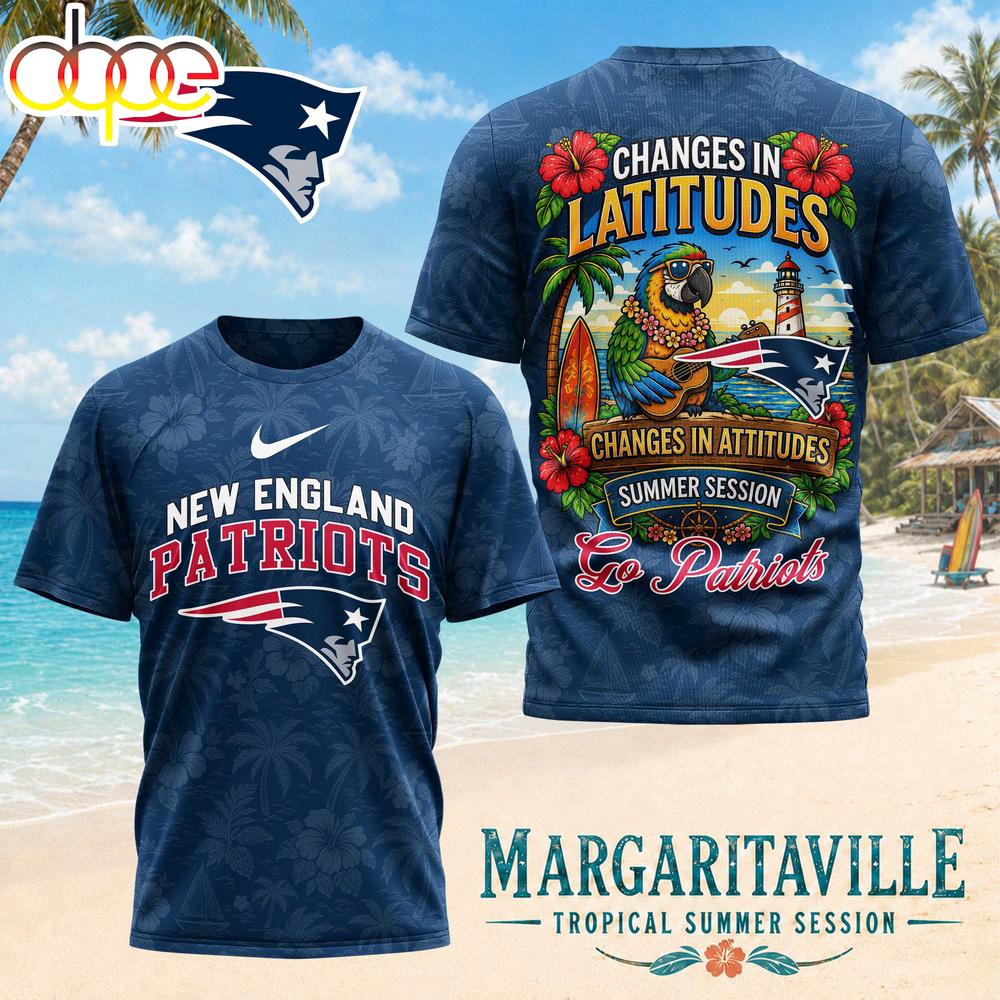 New England Patriots NFL Changes in Latitudes 3D T-Shirt