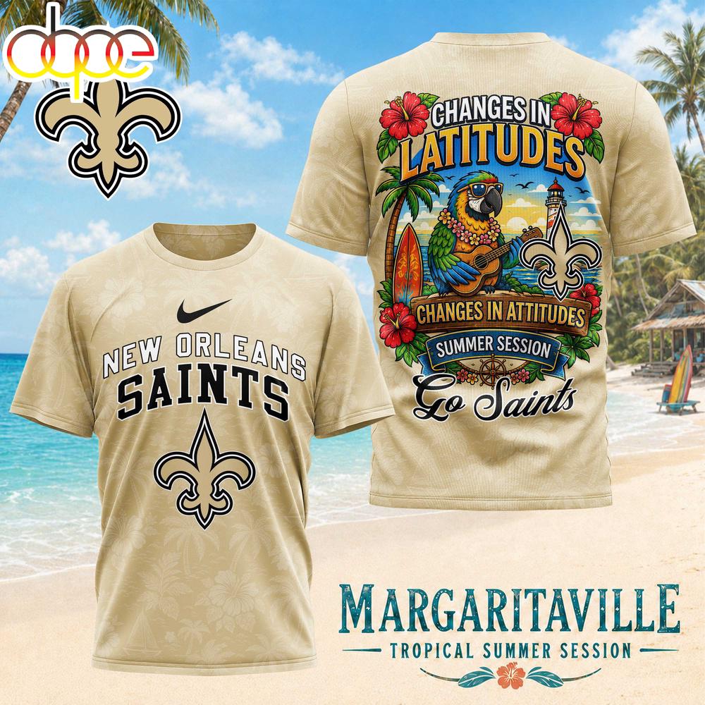 New Orleans Saints NFL Changes in Latitudes 3D T-Shirt