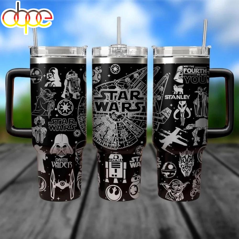 New Rare Star Wars Engraved Tumbler 40Oz With Handle