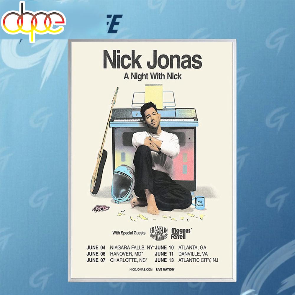 Nick Jonas A Night With Nick Tour 2026 Poster Canvas